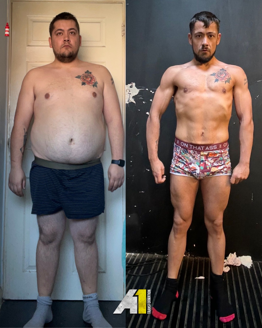 A1 client front physique transformation comparison
