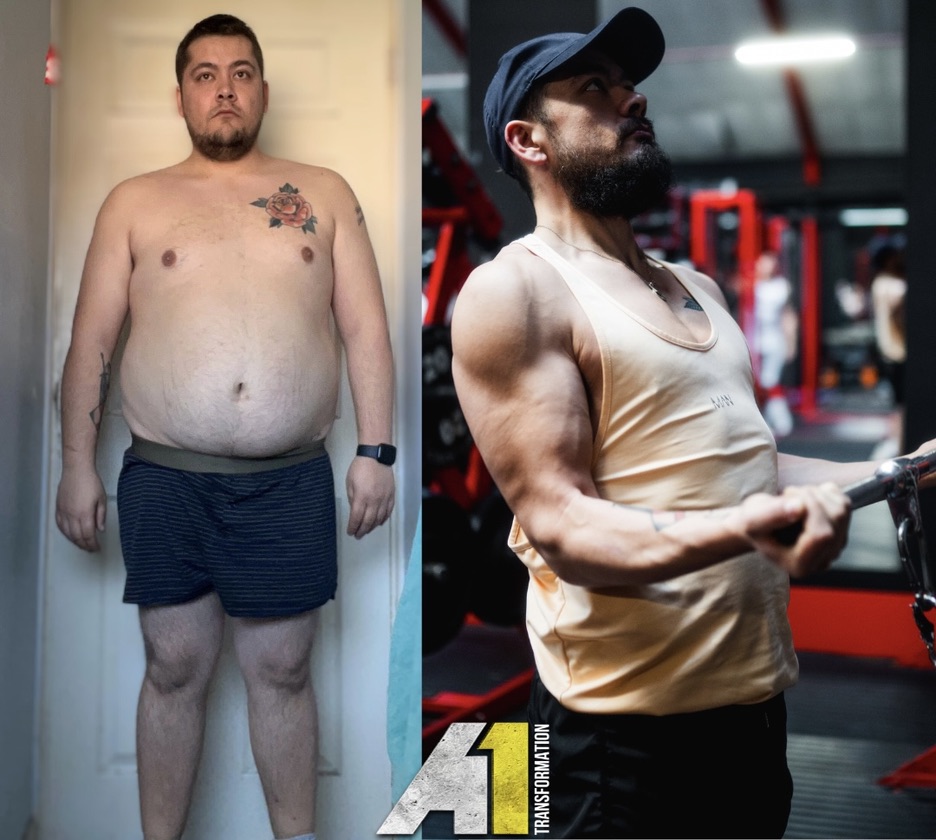 A1 client gym physique transformation comparison